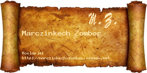Marczinkech Zombor névjegykártya